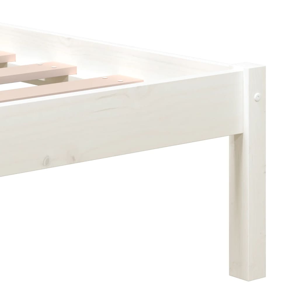 Cadre de lit sans matelas blanc bois massif 160x200 cm - XIOS