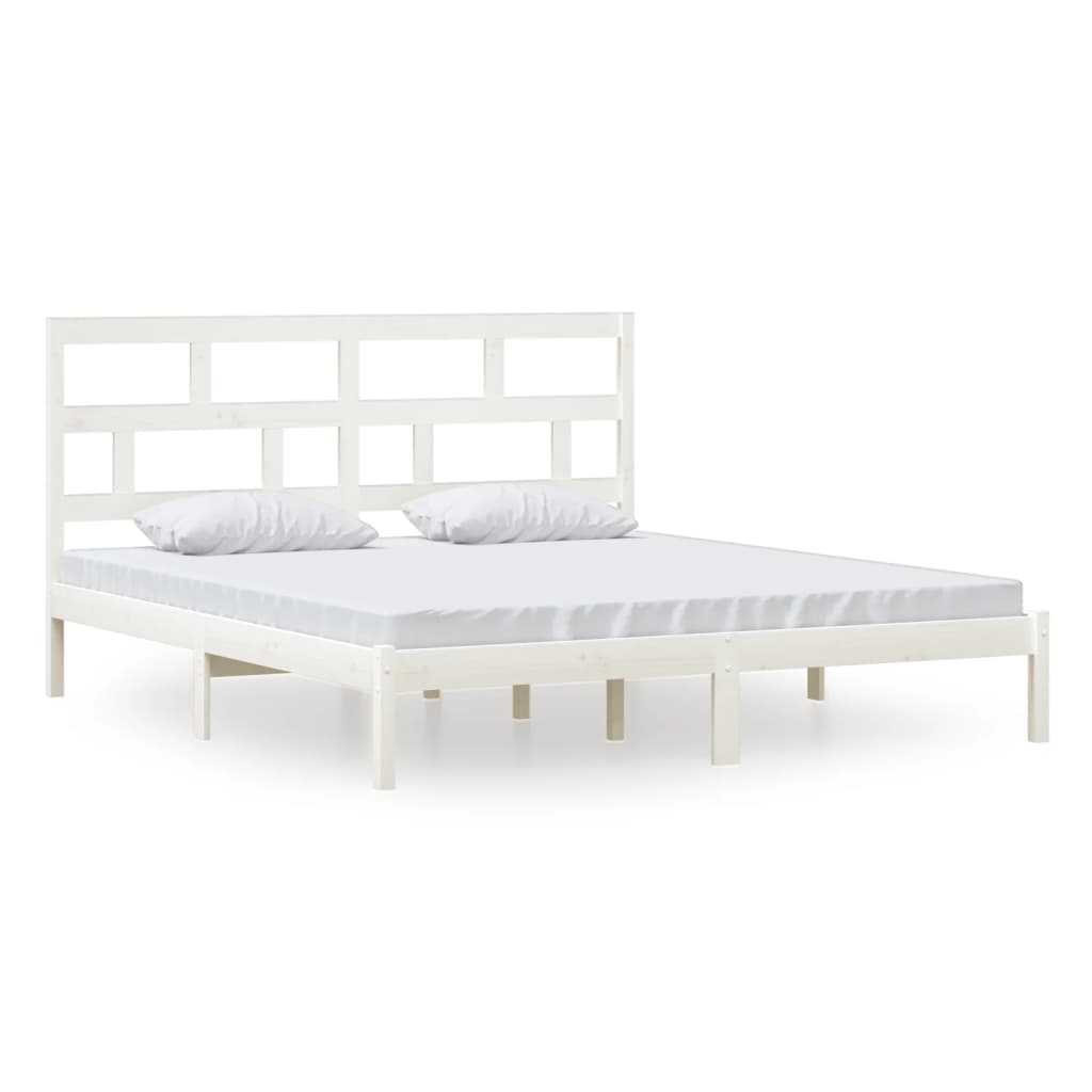 Cadre de lit sans matelas blanc bois massif - XIOS