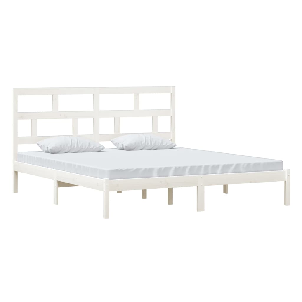 Cadre de lit sans matelas blanc bois massif - XIOS