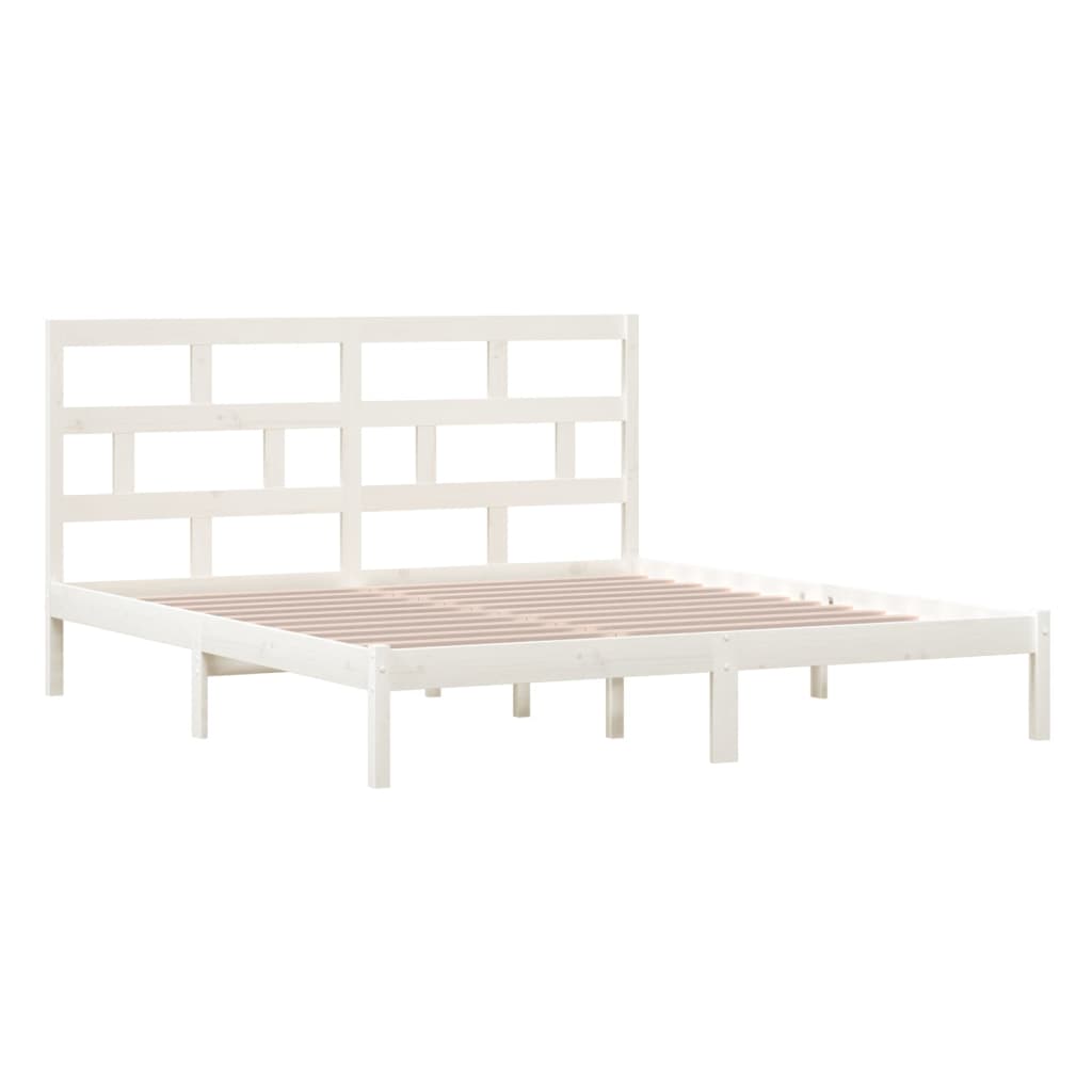 Cadre de lit sans matelas blanc bois massif - XIOS