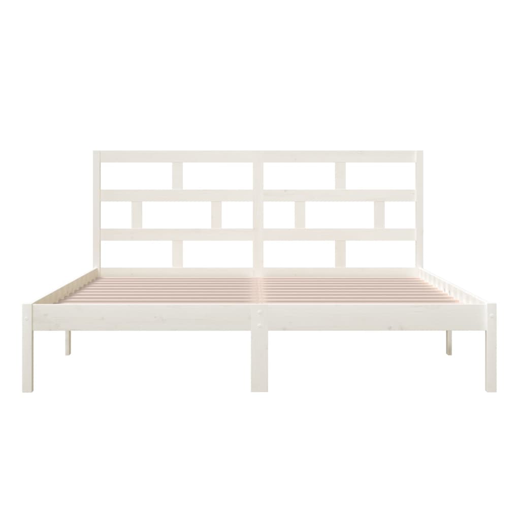 Cadre de lit sans matelas blanc bois massif - XIOS