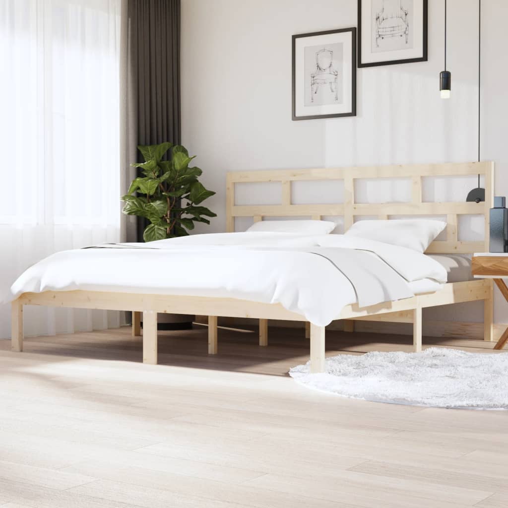 Cadre de lit sans matelas bois de pin massif 200x200 cm - XIOS