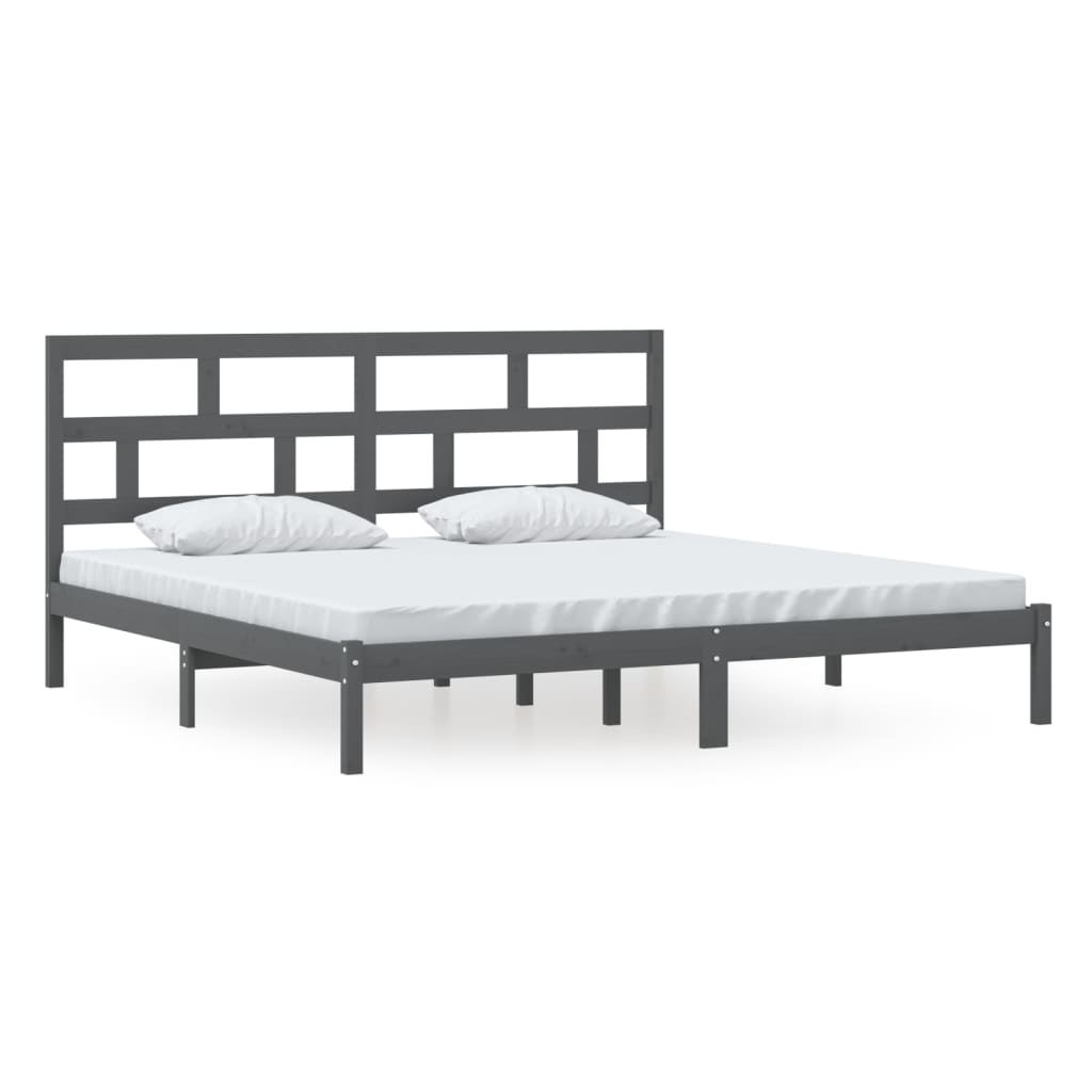 Cadre de lit sans matelas Gris Bois de pin massif 200x200 cm - XIOS