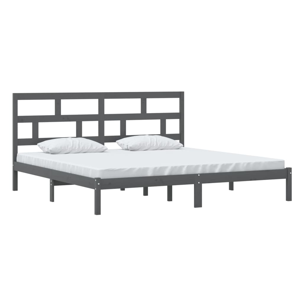 Cadre de lit sans matelas Gris Bois de pin massif 200x200 cm - XIOS