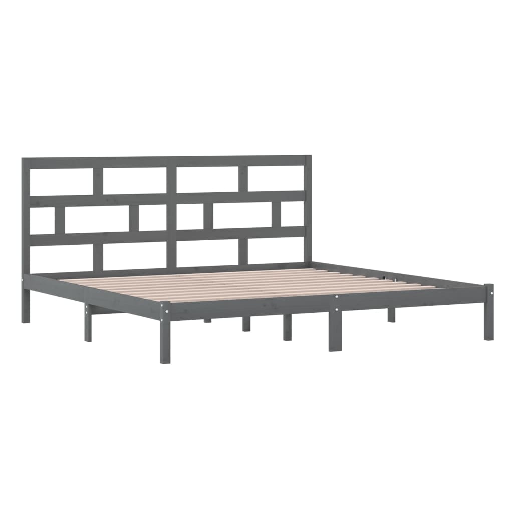 Cadre de lit sans matelas Gris Bois de pin massif 200x200 cm - XIOS