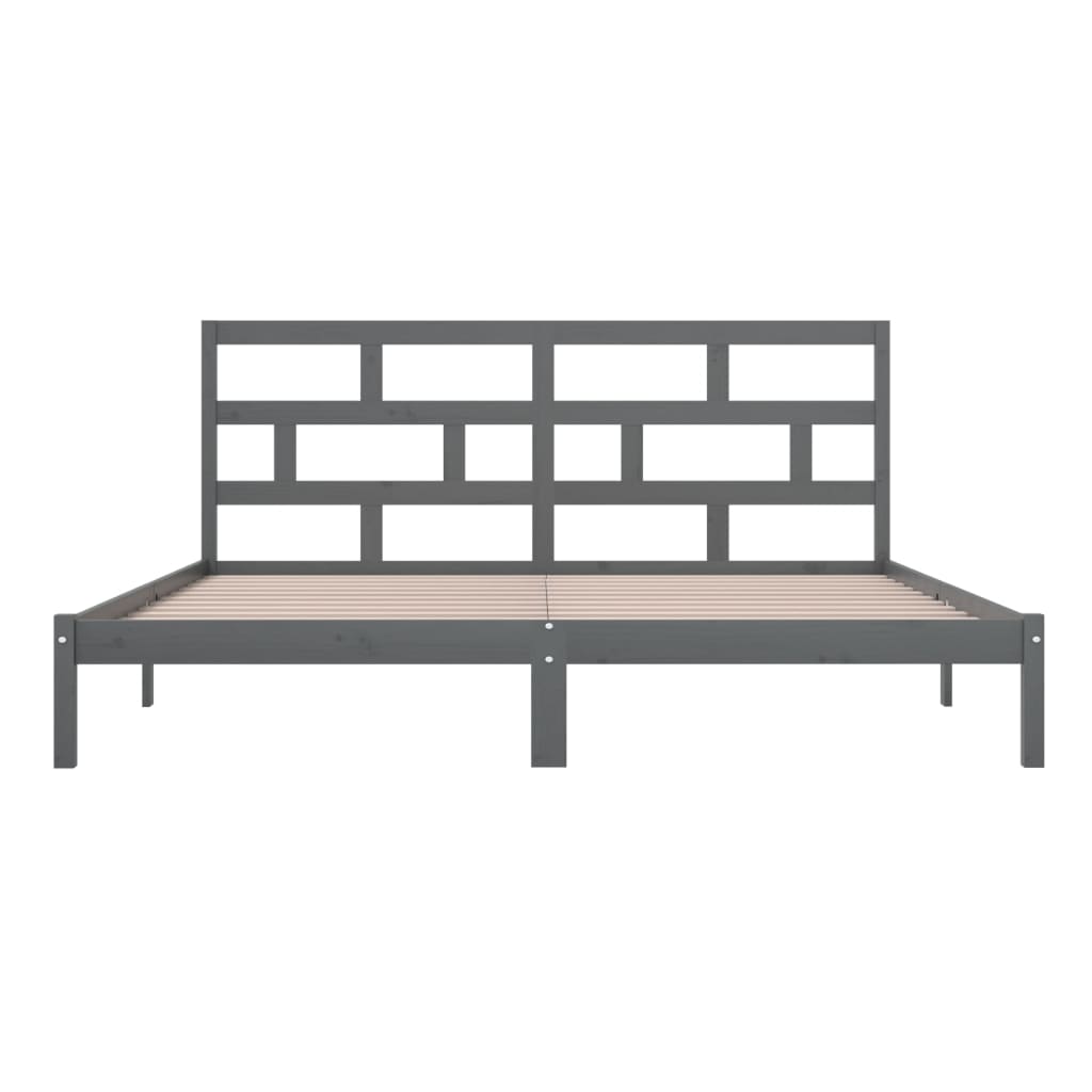 Cadre de lit sans matelas Gris Bois de pin massif 200x200 cm - XIOS