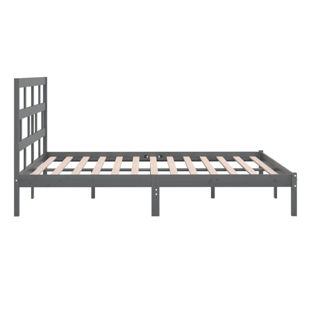 Cadre de lit sans matelas Gris Bois de pin massif 200x200 cm - XIOS