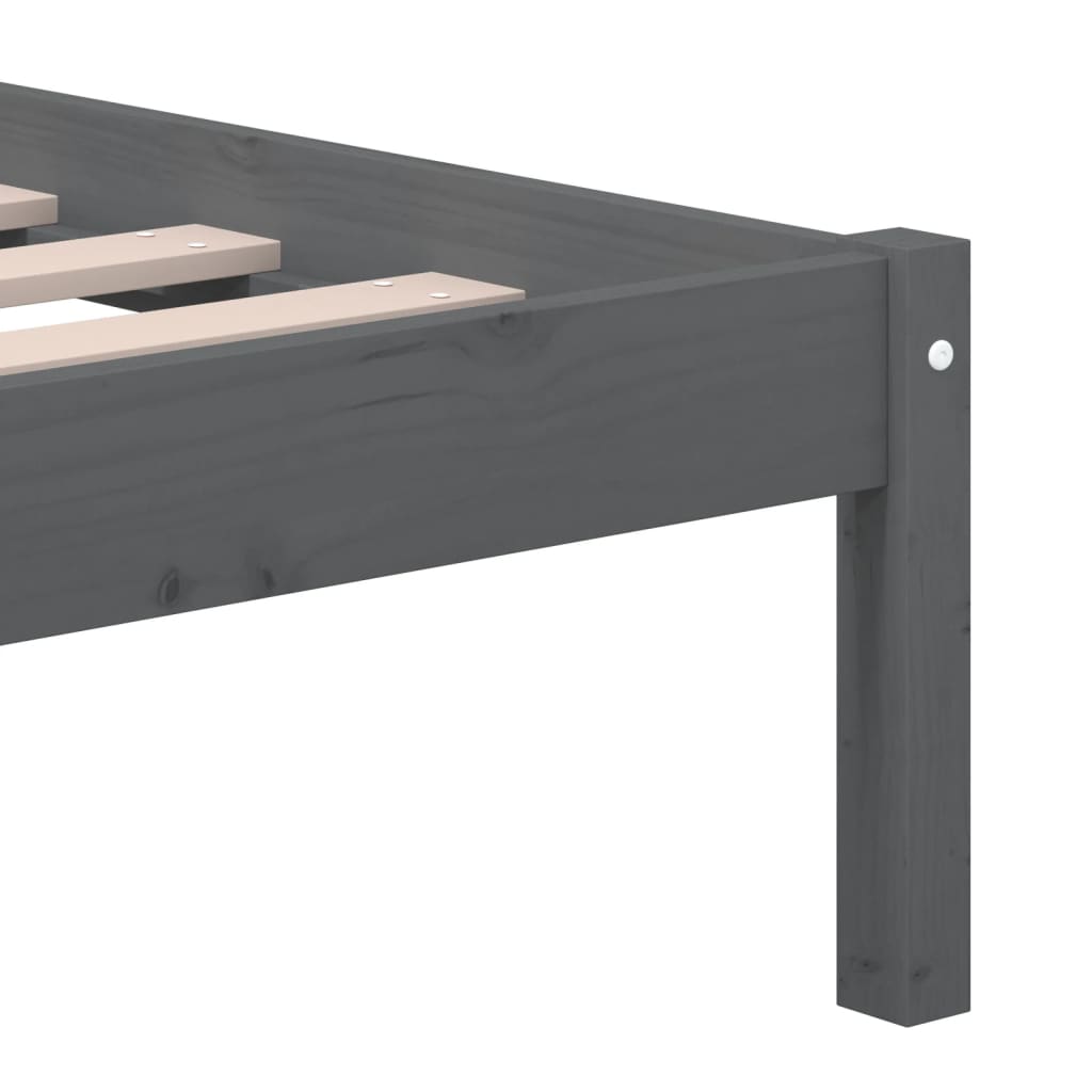 Cadre de lit sans matelas Gris Bois de pin massif 200x200 cm - XIOS