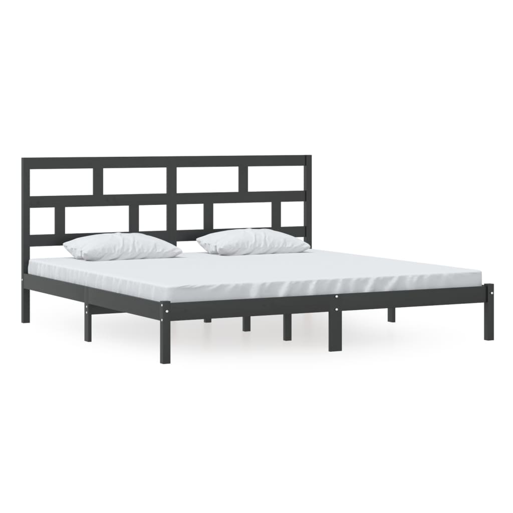 Cadre de lit sans matelas Noir Bois de pin massif 200x200 cm - XIOS