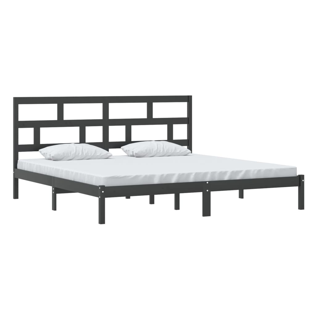 Cadre de lit sans matelas Noir Bois de pin massif 200x200 cm - XIOS