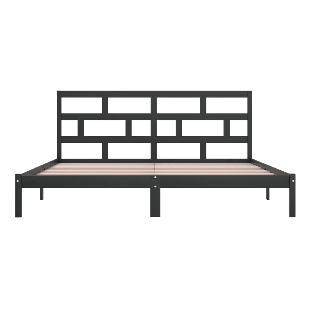Cadre de lit sans matelas Noir Bois de pin massif 200x200 cm - XIOS