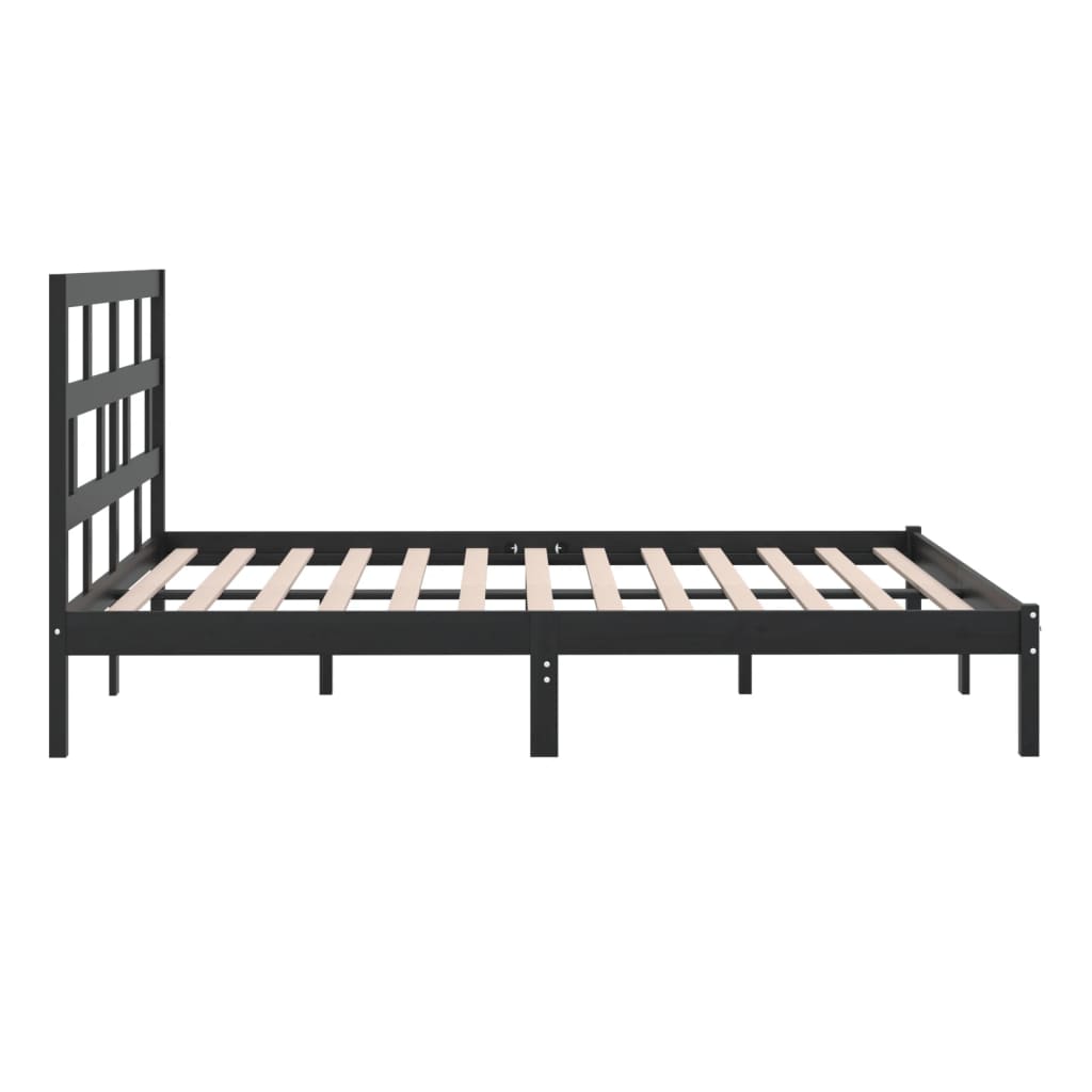 Cadre de lit sans matelas Noir Bois de pin massif 200x200 cm - XIOS