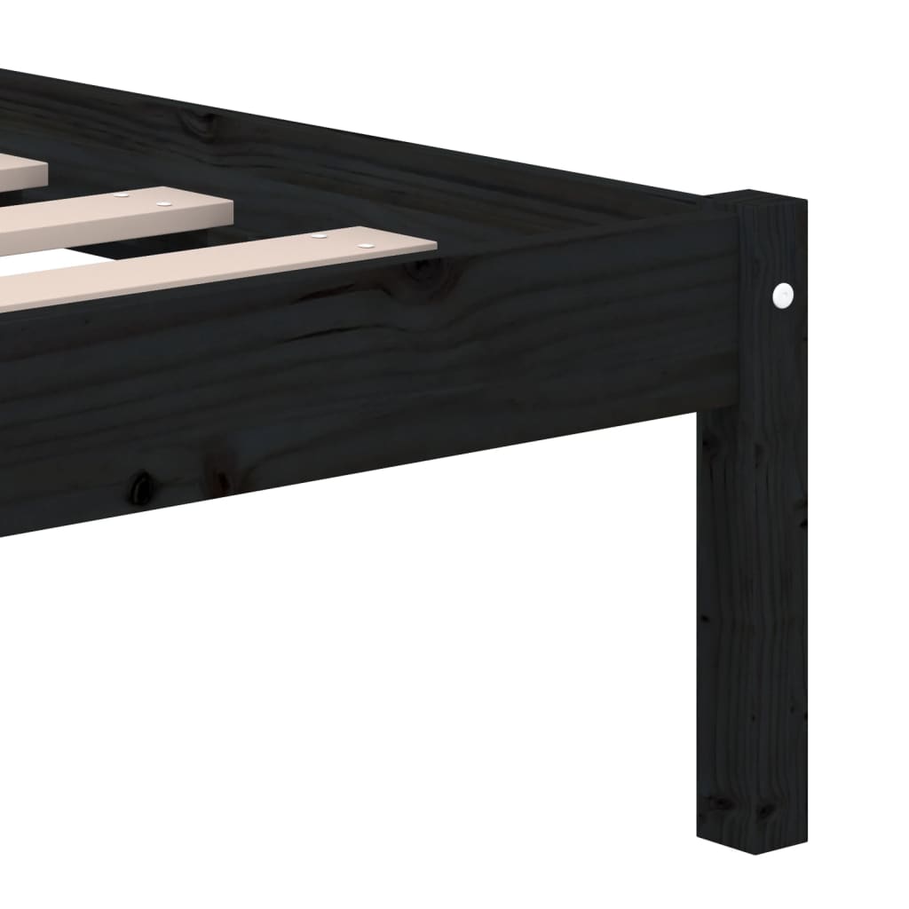 Cadre de lit sans matelas Noir Bois de pin massif 200x200 cm - XIOS