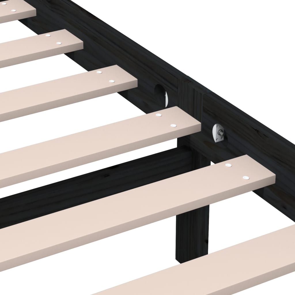 Cadre de lit sans matelas Noir Bois de pin massif 200x200 cm - XIOS