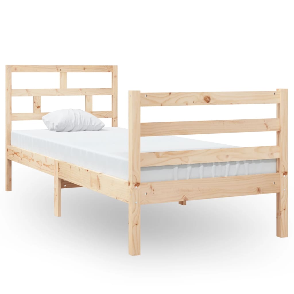 Cadre de lit sans matelas 75x190 cm bois massif - XIOS