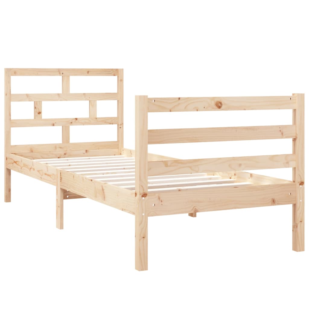 Cadre de lit sans matelas 75x190 cm bois massif - XIOS
