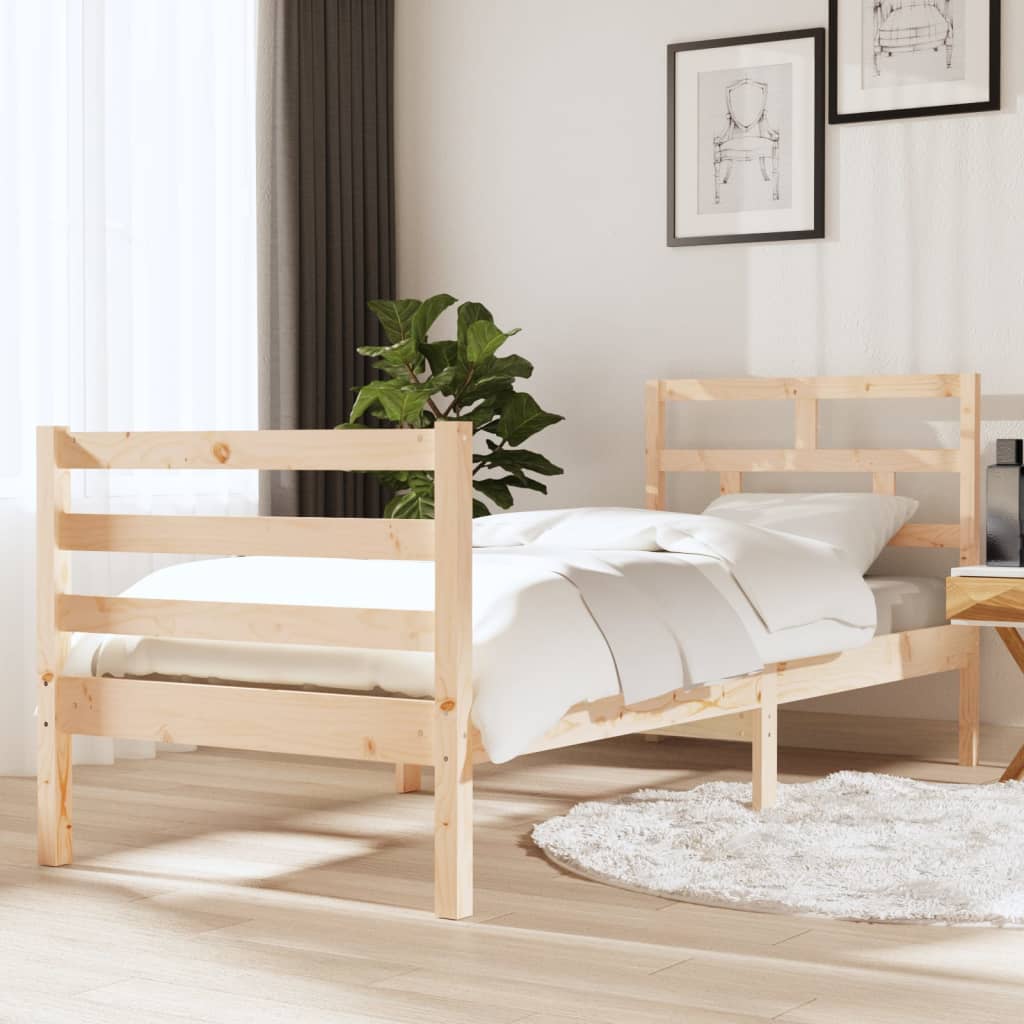 Cadre de lit sans matelas 75x190 cm bois massif - XIOS