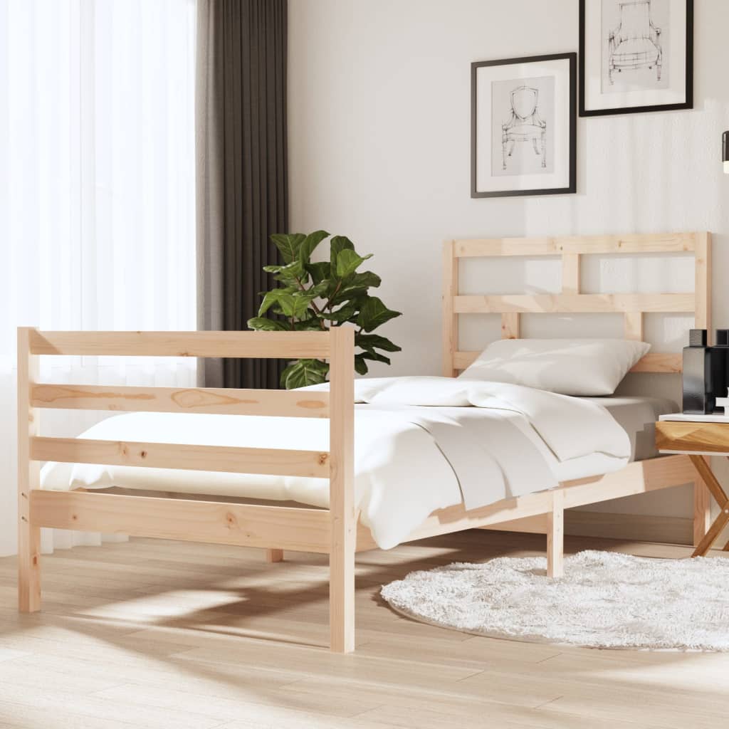 Cadre de lit sans matelas 90x190 cm bois massif - XIOS