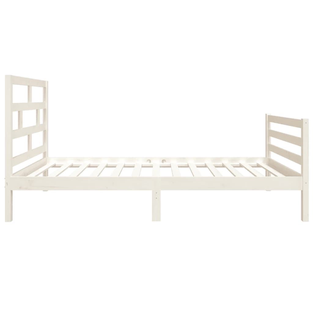 Cadre de lit sans matelas blanc 90x190 cm bois massif - XIOS