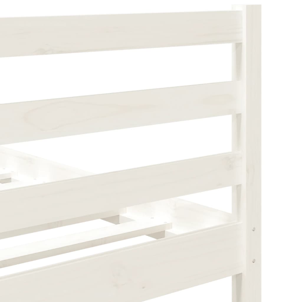 Cadre de lit sans matelas blanc 90x190 cm bois massif - XIOS