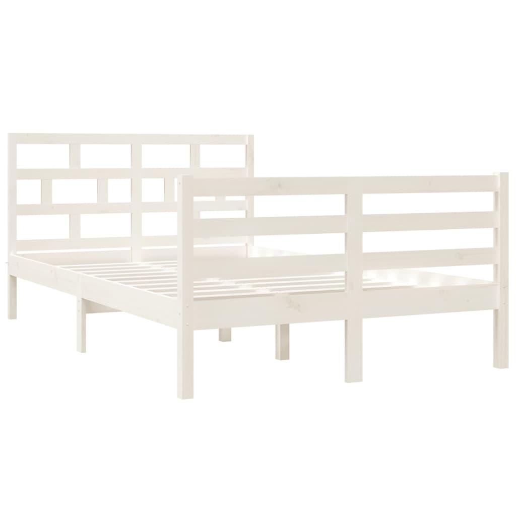 Cadre de lit sans matelas blanc bois massif - XIOS