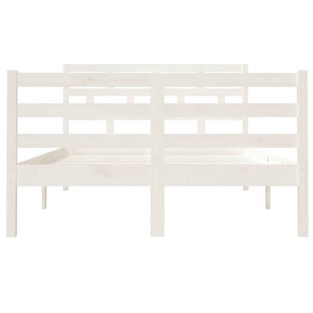 Cadre de lit sans matelas blanc bois massif - XIOS