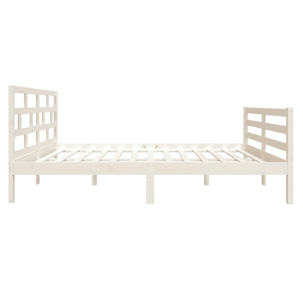 Cadre de lit sans matelas blanc bois massif - XIOS