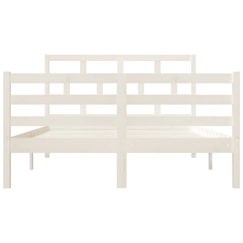 Cadre de lit sans matelas blanc bois massif - XIOS