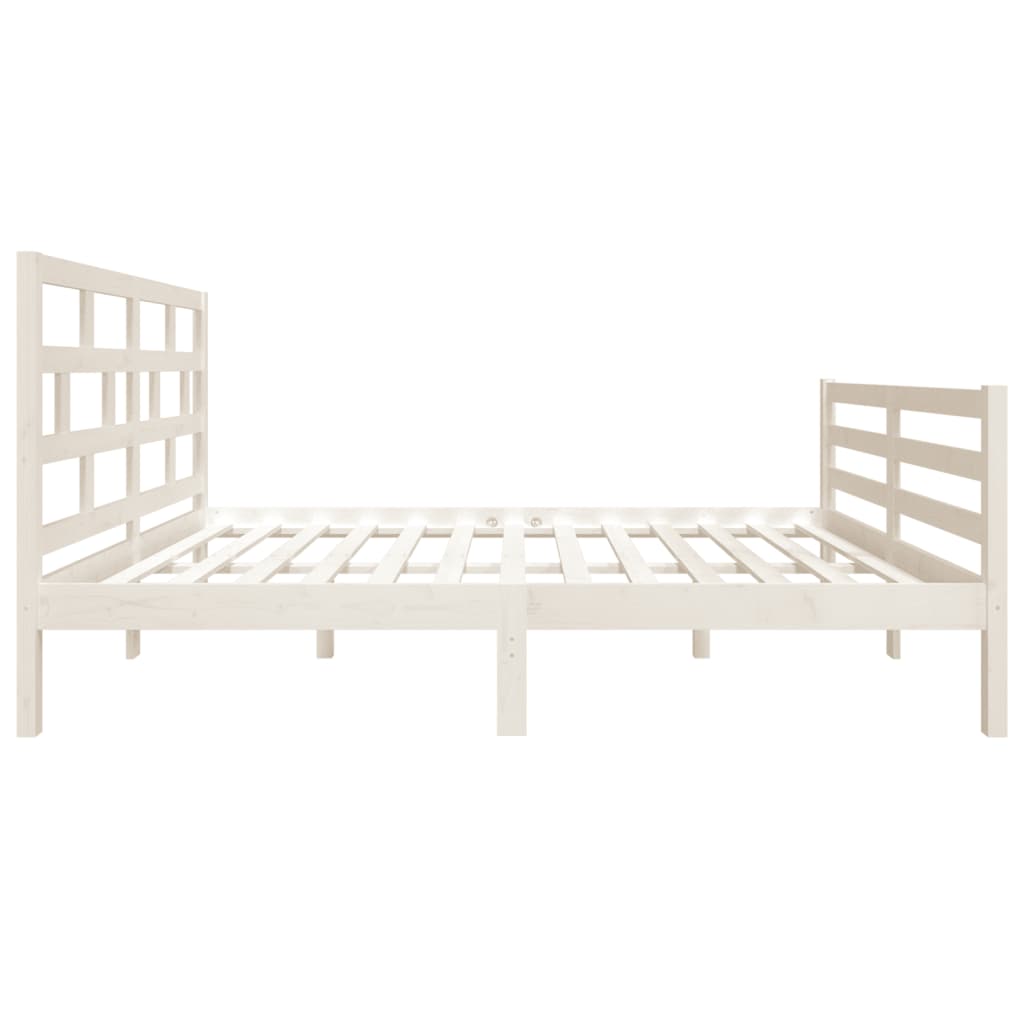 Cadre de lit sans matelas blanc bois massif - XIOS