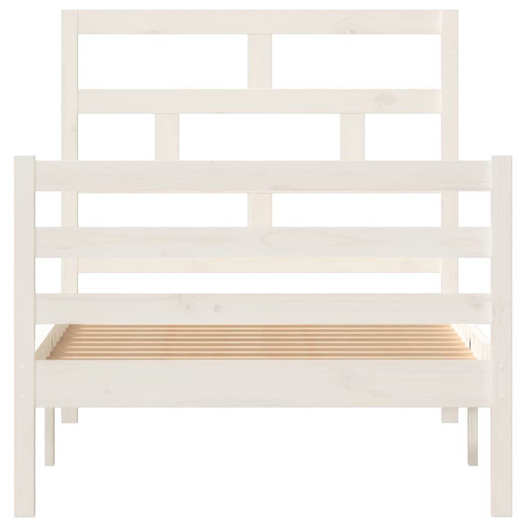 Cadre de lit sans matelas blanc bois massif 90x200 cm - XIOS