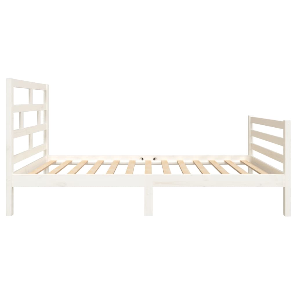 Cadre de lit sans matelas blanc bois massif 90x200 cm - XIOS