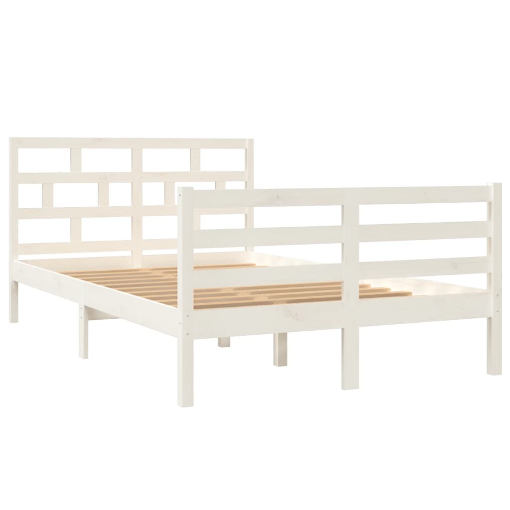 Cadre de lit sans matelas blanc bois massif 120x200 cm - XIOS