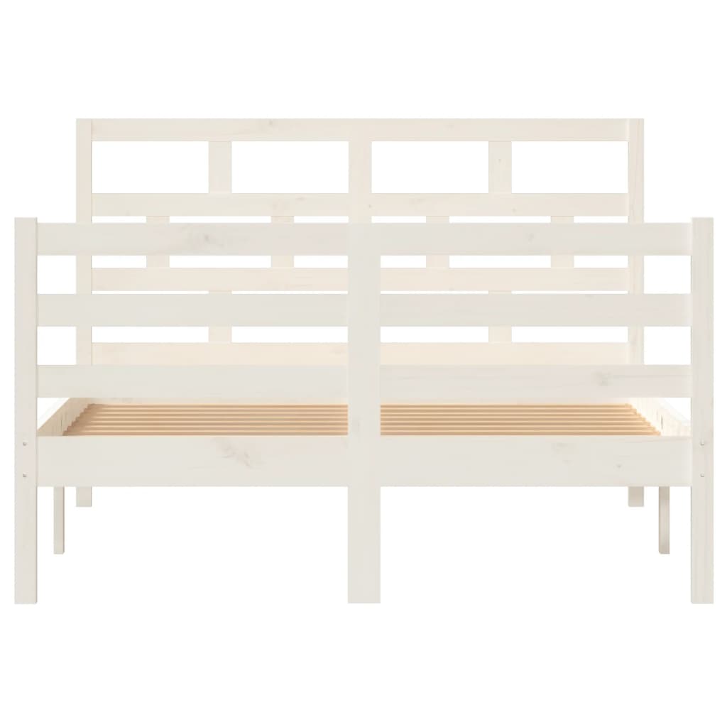 Cadre de lit sans matelas blanc bois massif 120x200 cm - XIOS
