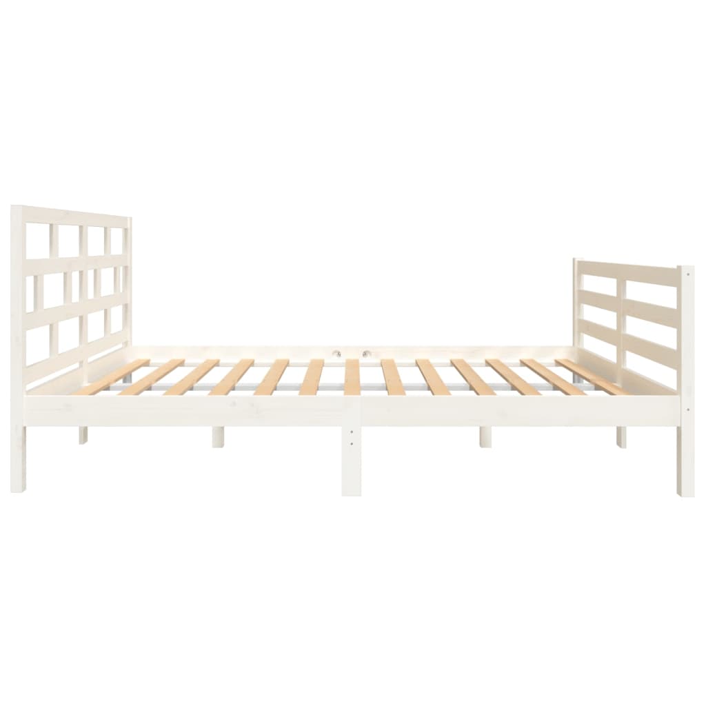Cadre de lit sans matelas blanc bois massif 120x200 cm - XIOS