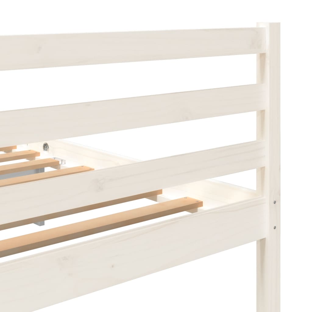 Cadre de lit sans matelas blanc bois massif 120x200 cm - XIOS