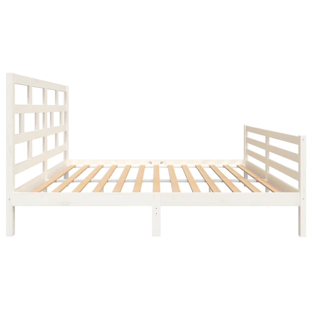 Cadre de lit sans matelas blanc bois de pin massif - XIOS