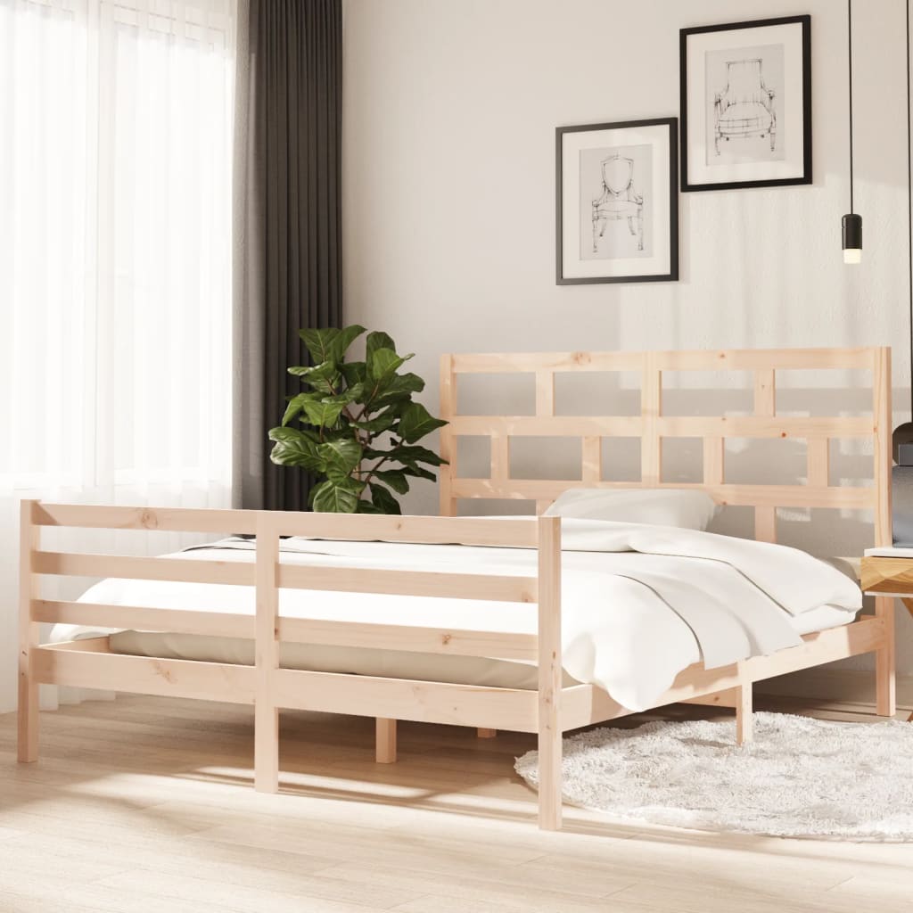 Cadre de lit sans matelas bois massif 160x200 cm - XIOS