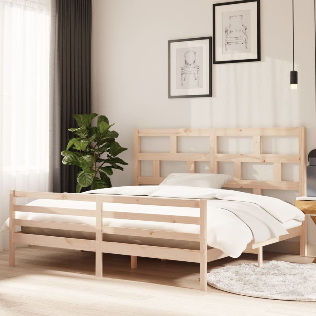 Cadre de lit sans matelas bois massif 200x200 cm - XIOS