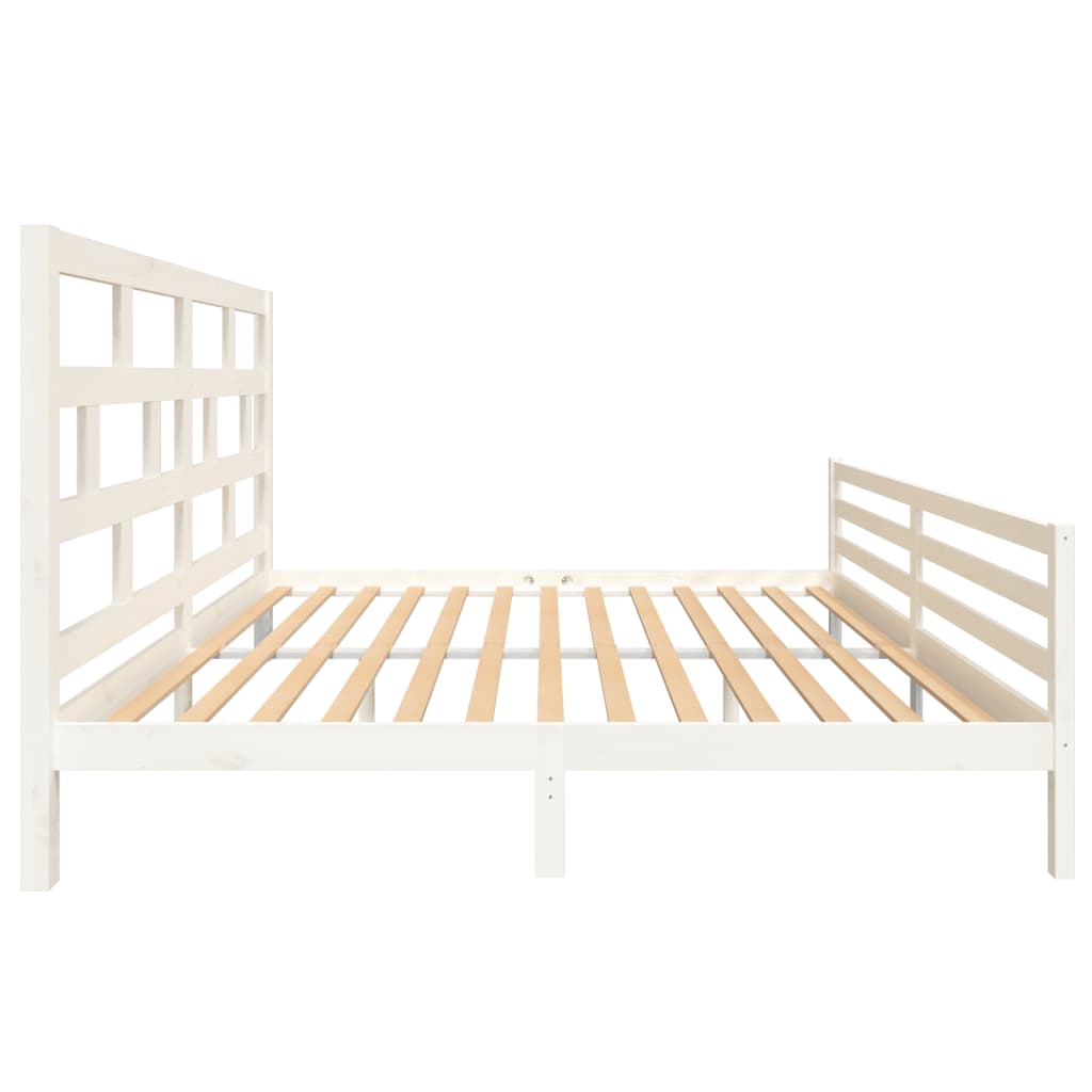 Cadre de lit sans matelas blanc bois massif 200x200 cm - XIOS