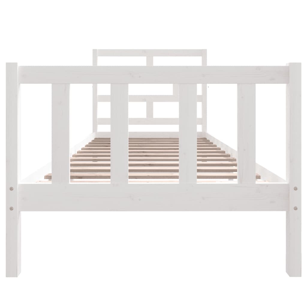 Cadre de lit sans matelas blanc bois de pin massif - XIOS