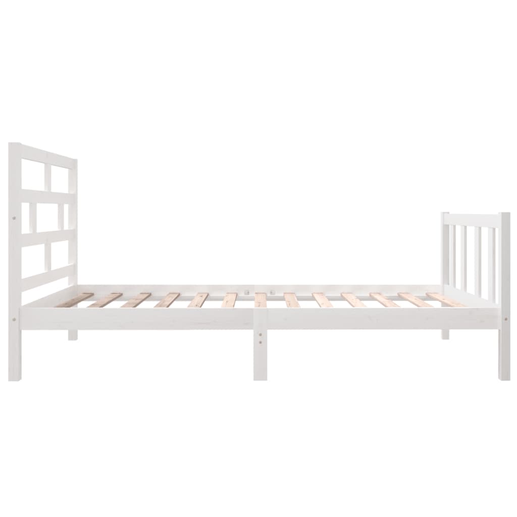 Cadre de lit sans matelas blanc bois de pin massif - XIOS