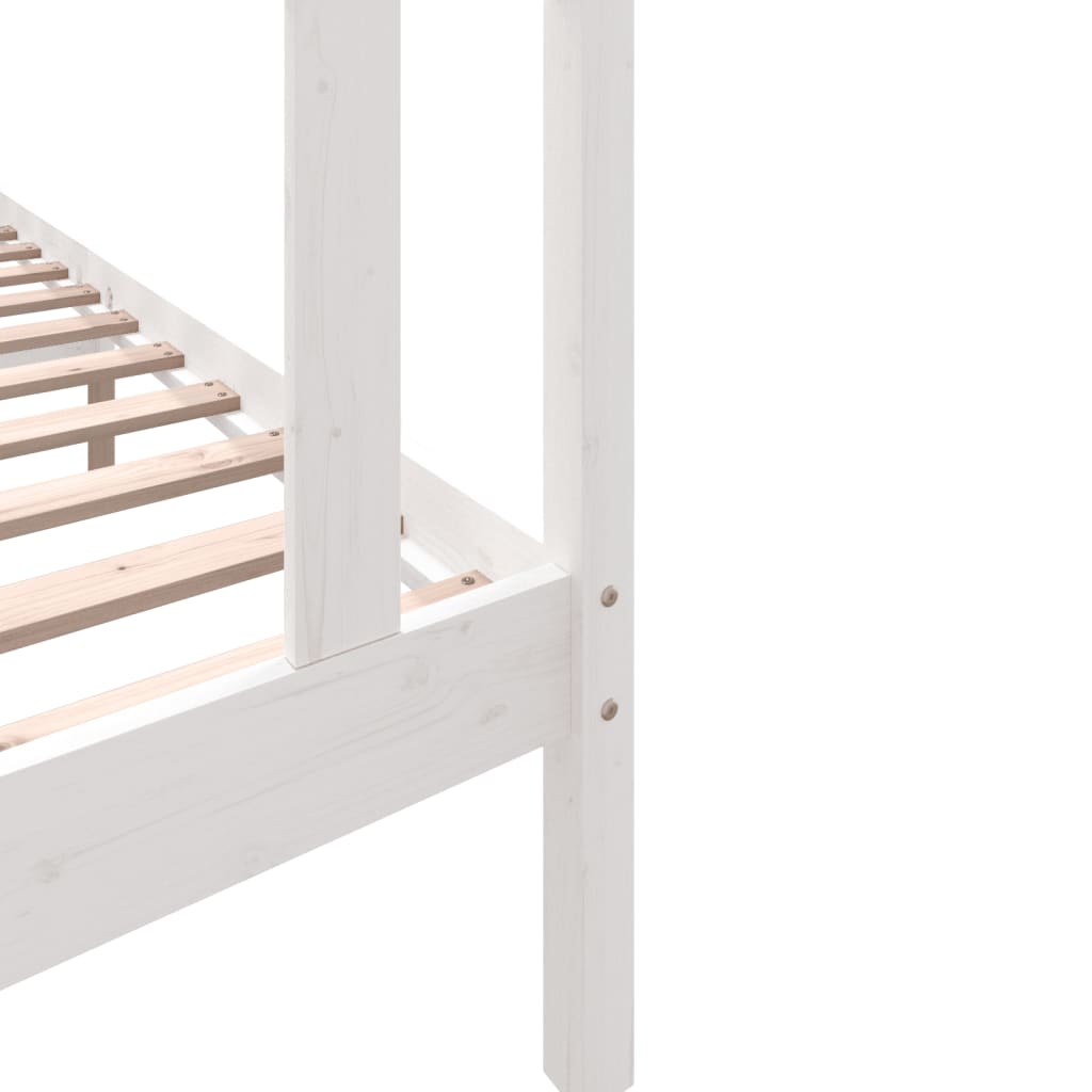 Cadre de lit sans matelas blanc bois de pin massif - XIOS