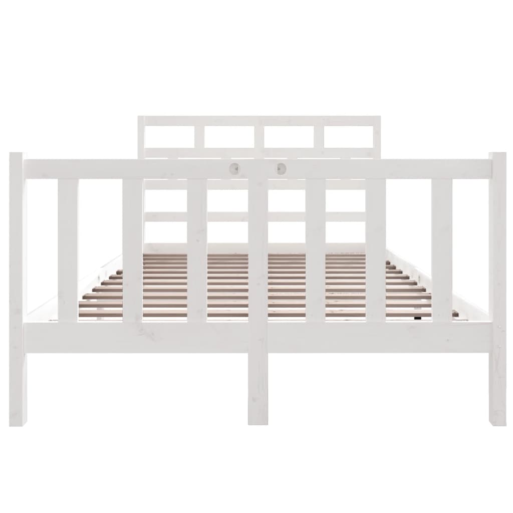 Cadre de lit sans matelas blanc bois de pin massif - XIOS