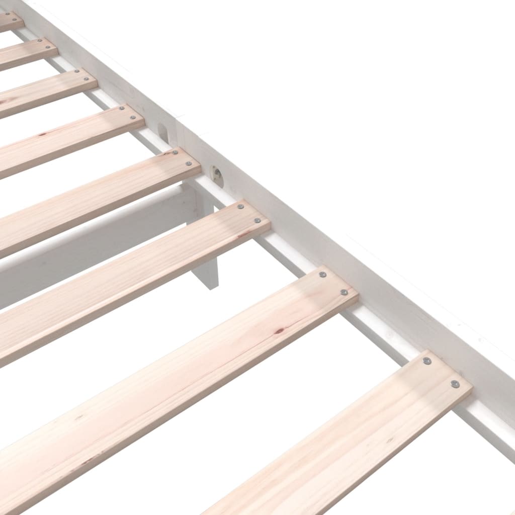 Cadre de lit sans matelas blanc bois de pin massif - XIOS