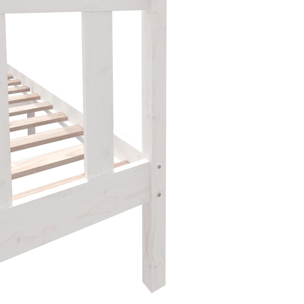 Cadre de lit sans matelas blanc bois de pin massif - XIOS