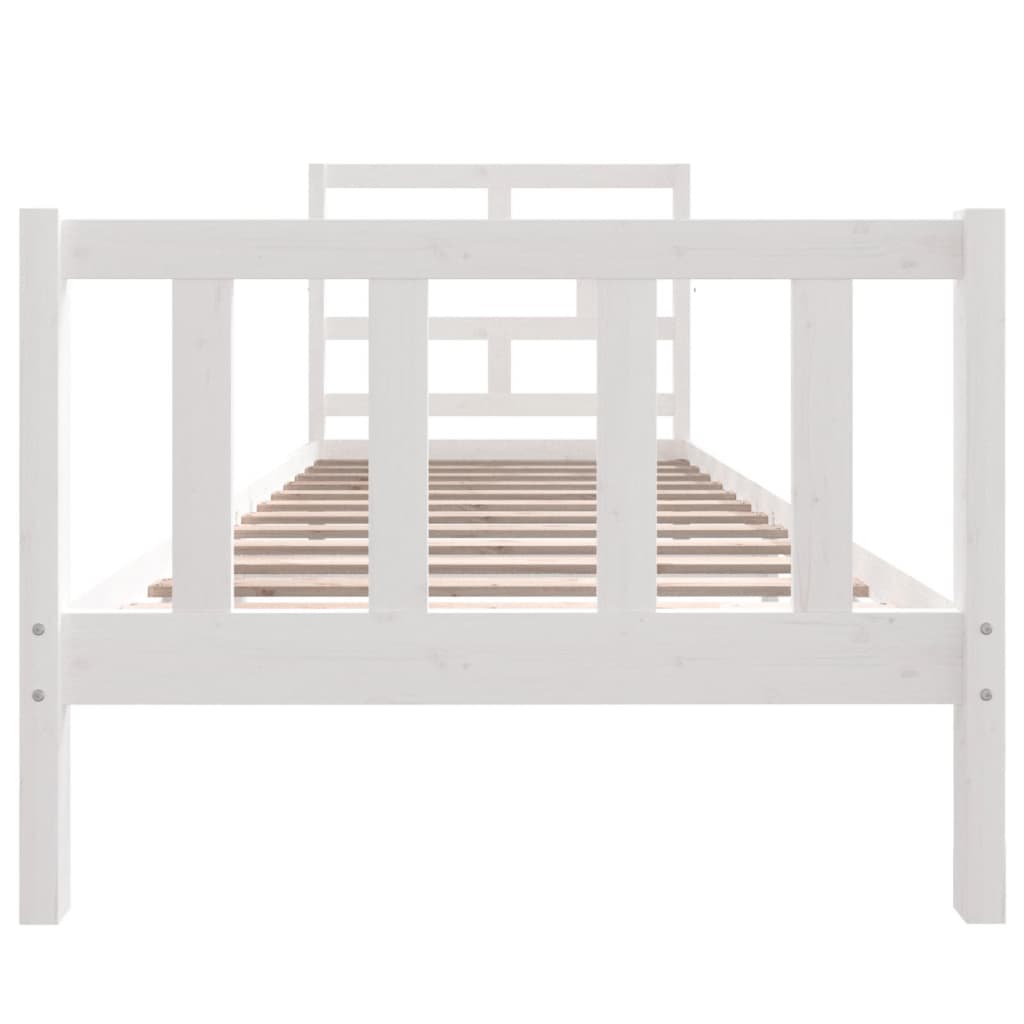 Cadre de lit sans matelas blanc bois massif 90x200 cm - XIOS