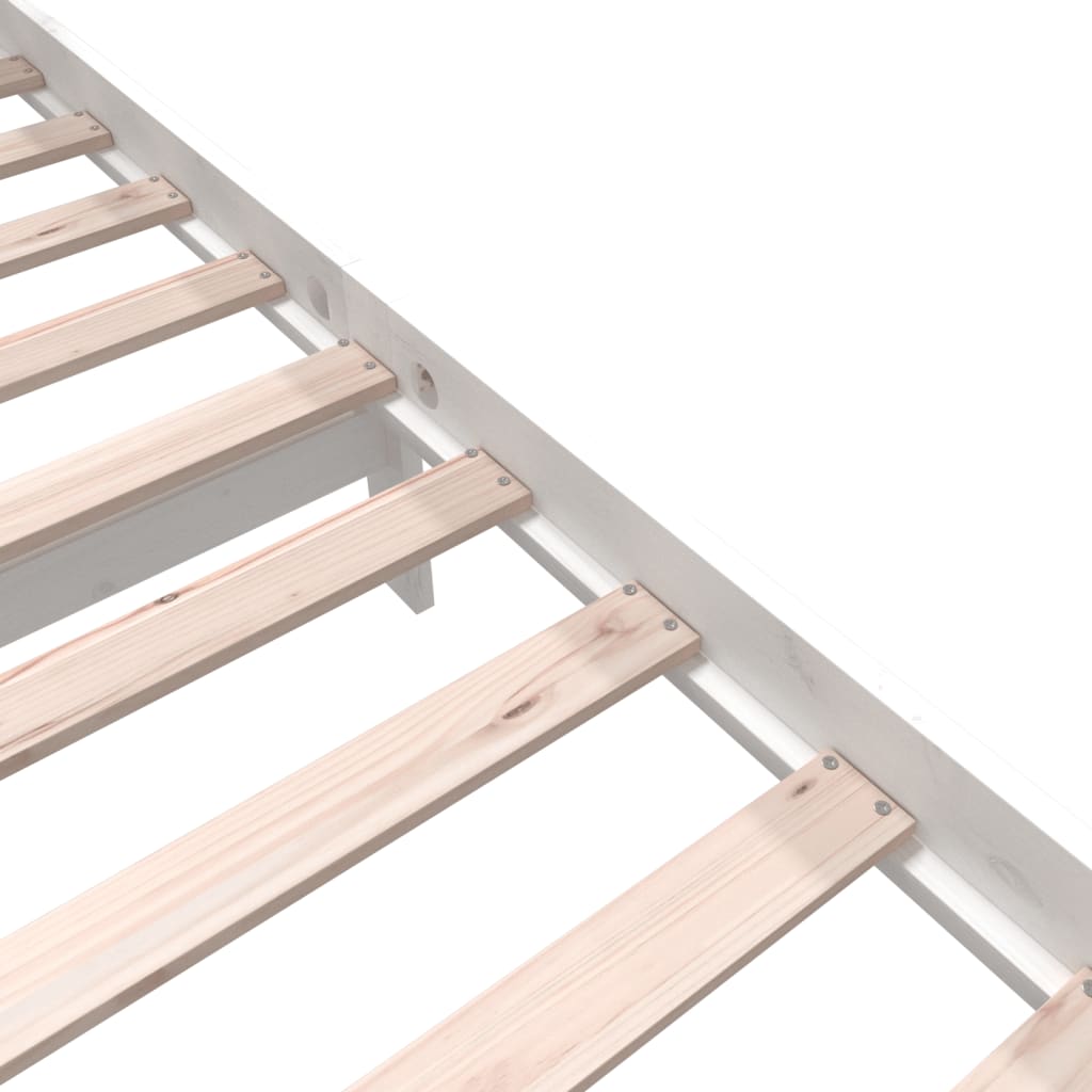 Cadre de lit sans matelas blanc bois massif 140x200 cm - XIOS