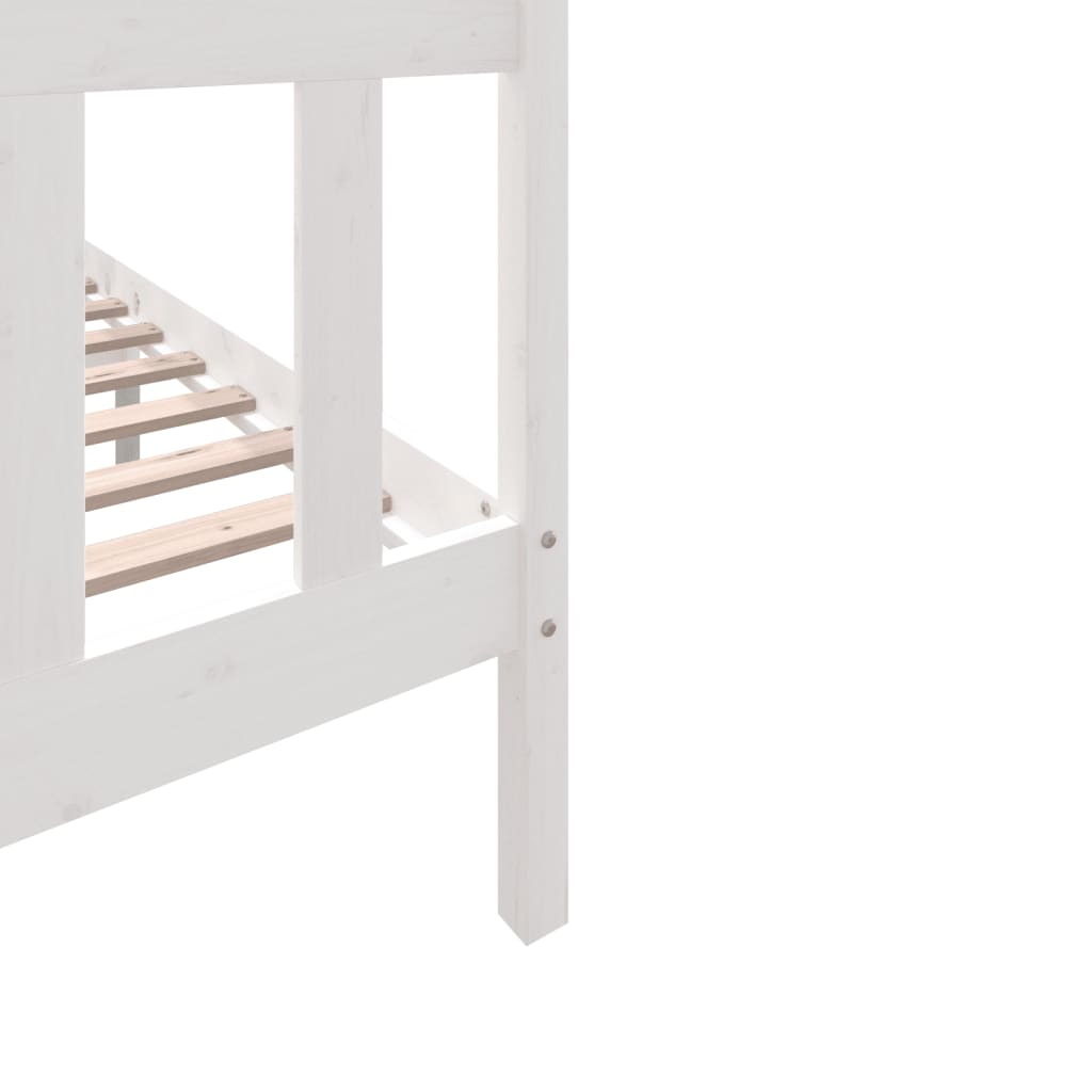 Cadre de lit sans matelas blanc bois massif 140x200 cm - XIOS