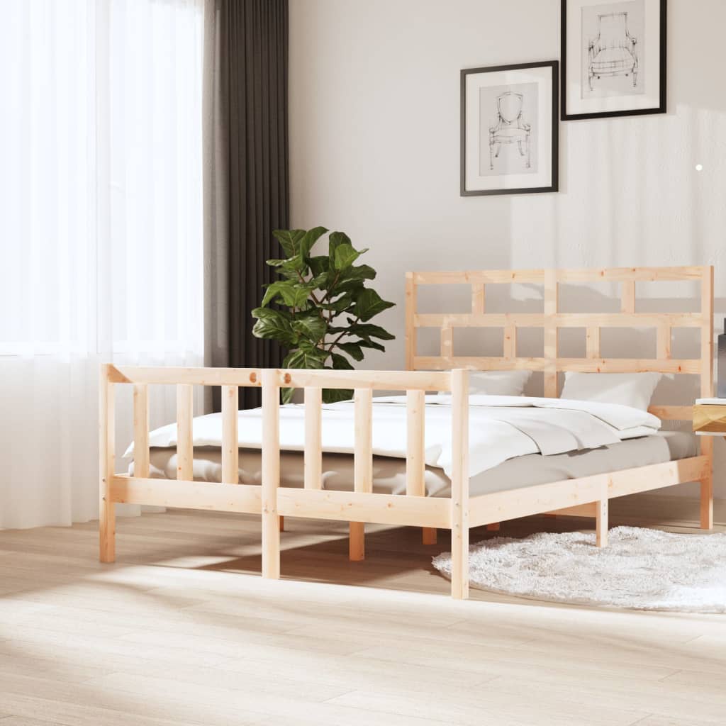 Cadre de lit sans matelas bois massif 160x200 cm - XIOS