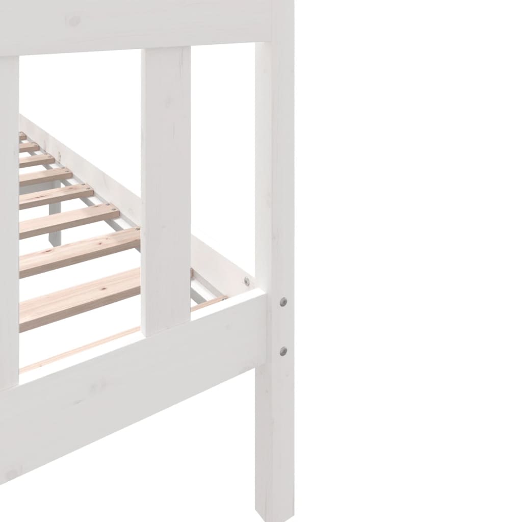 Cadre de lit sans matelas blanc bois massif 160x200 cm - XIOS